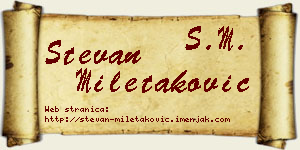 Stevan Miletaković vizit kartica
